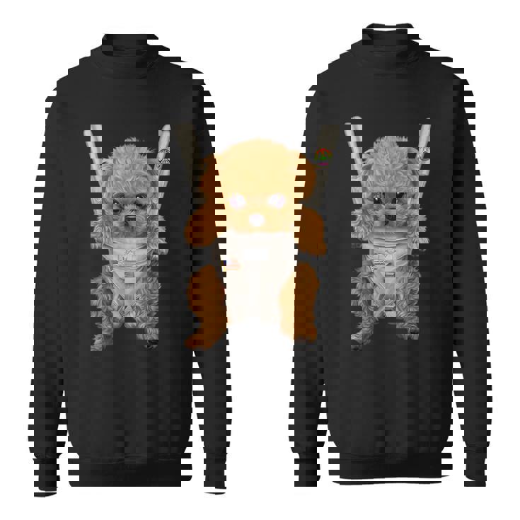 茶毛 プードル いぬ 犬 抱っこ 抱っこ紐 スウェットシャツ