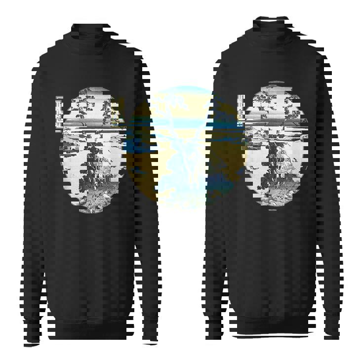 葛飾 北斎 信州諏訪湖 有名なヴィンテージアート スタイリッシュ スウェットシャツ