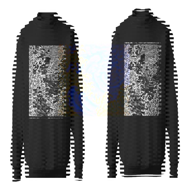 葛飾北斎 男波 スウェットシャツ