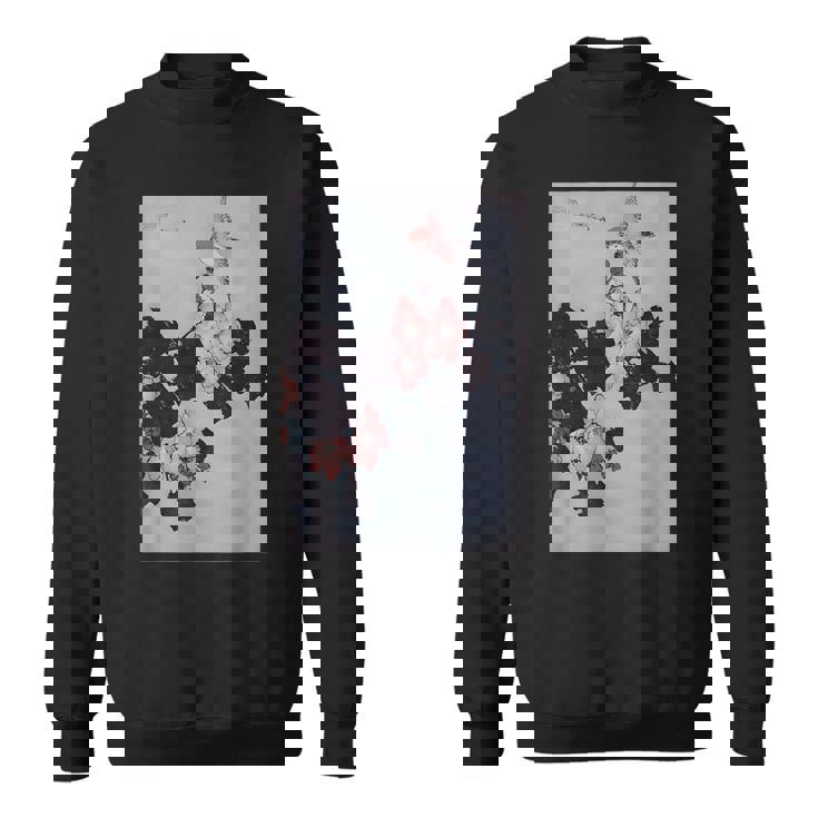 葛飾北斎作 ハイビスカスとスズメ スウェットシャツ