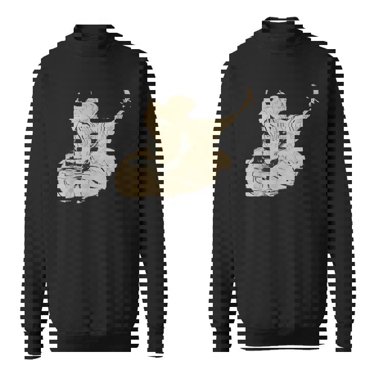 葛飾北斎作 三味線と座る女 スウェットシャツ