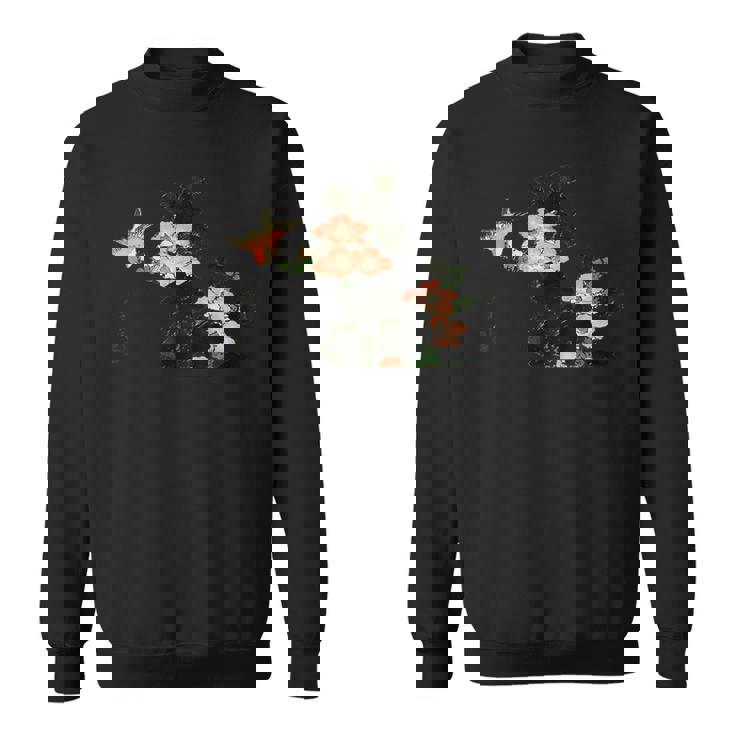 葛飾北斎作「ハイビスカスとスズメ」1830 スウェットシャツ