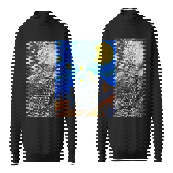 蒸気機関 蒸気機関車 ヴィンテージ ゴッホ 機関車 列車 スウェットシャツ