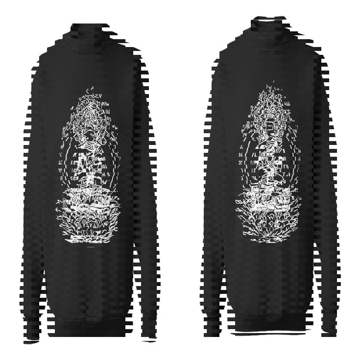 蓮の花の仏像 菩薩 仏教 宗教 スウェットシャツ