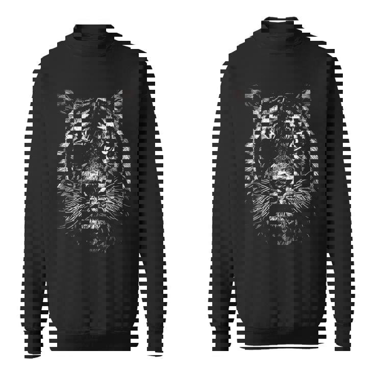 虎 トラ 面白いtシャツ タイガー リアル 寅年 メンズ おもしろ 面白い 服 おもしろグッズ ネタ かっこいい 動物 スウェットシャツ