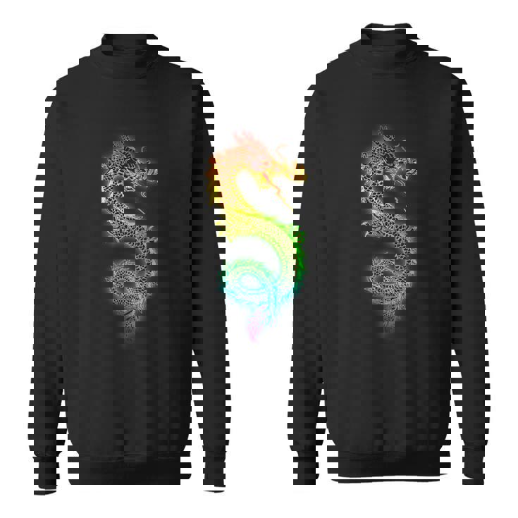虹と中国の龍 スウェットシャツ