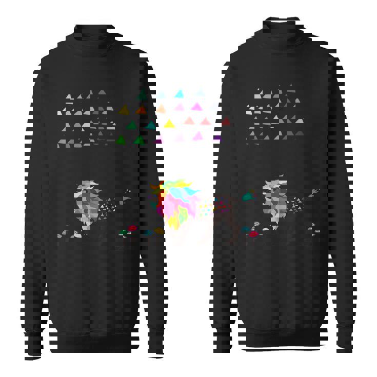 虹色のライオン スウェットシャツ