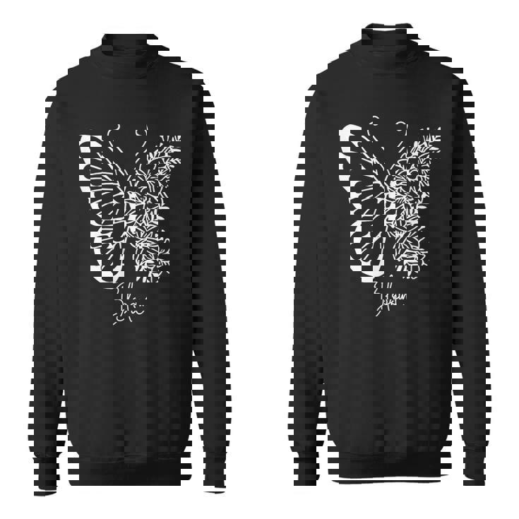 蝶と花、熱帯の花と蝶 スウェットシャツ