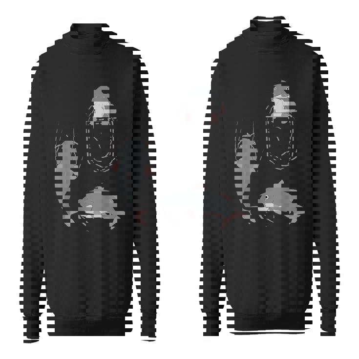 袋に入った魚 ナマズ スウェットシャツ