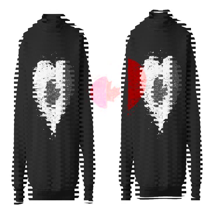 誇り高き日系カナダ人を想うビンテージスタイルのクールなカナダ国旗と日本国旗 スウェットシャツ