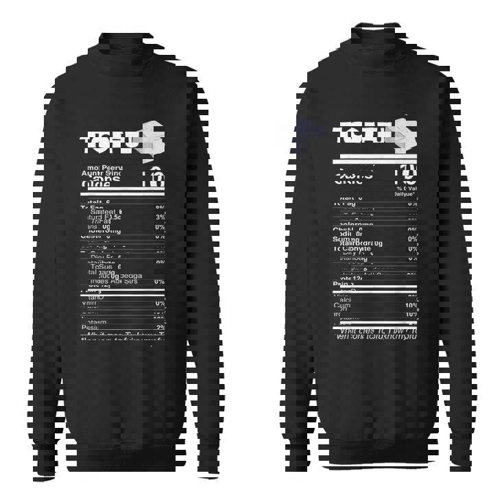 豆腐栄養成分 おもしろ食品 ビーガン ベジタリアンプロテイン スウェットシャツ