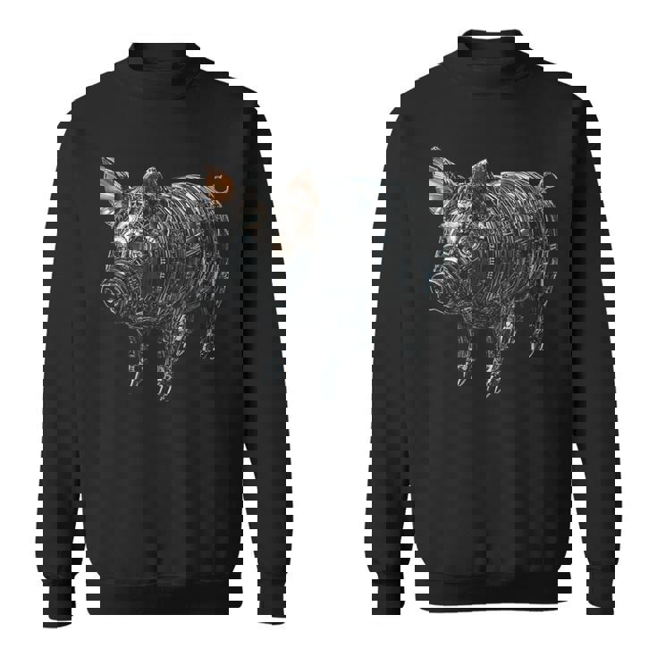 豚 動物 モチーフ アート 豚 スウェットシャツ