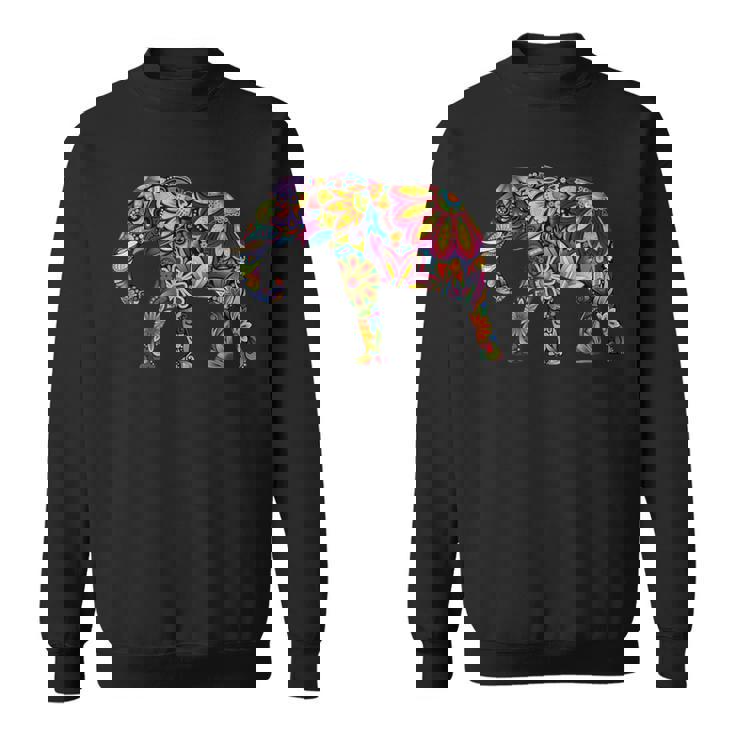 象 カラフル 象 絵画 レディース メンズ スウェットシャツ