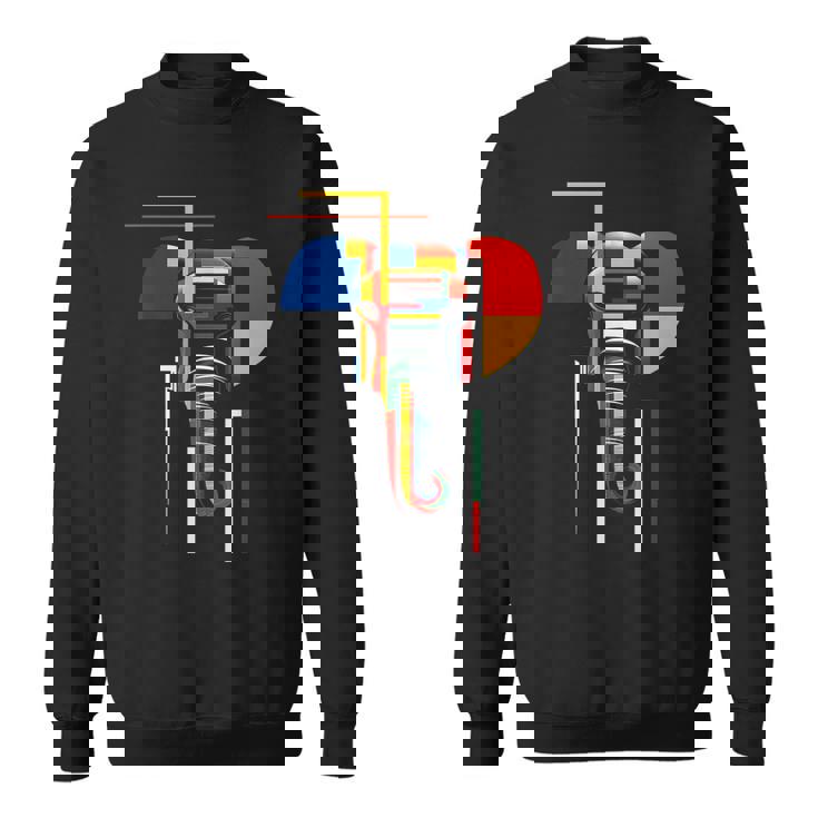 象 抽象 動物 アート 幾何学模様 グラフィック 象 スウェットシャツ