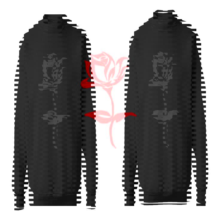 赤いバラ ミニマリスト お絵かき 花 薔薇 恋人 ガーデニング スウェットシャツ