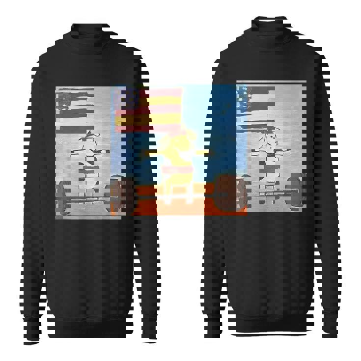 赤身ビーフ パティ赤身ビーフティー デッドリフティングビーフ スウェットシャツ