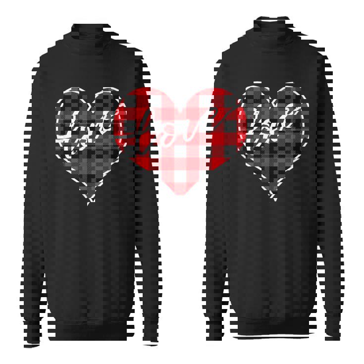 赤黒チェックハート「Love」 スウェットシャツ