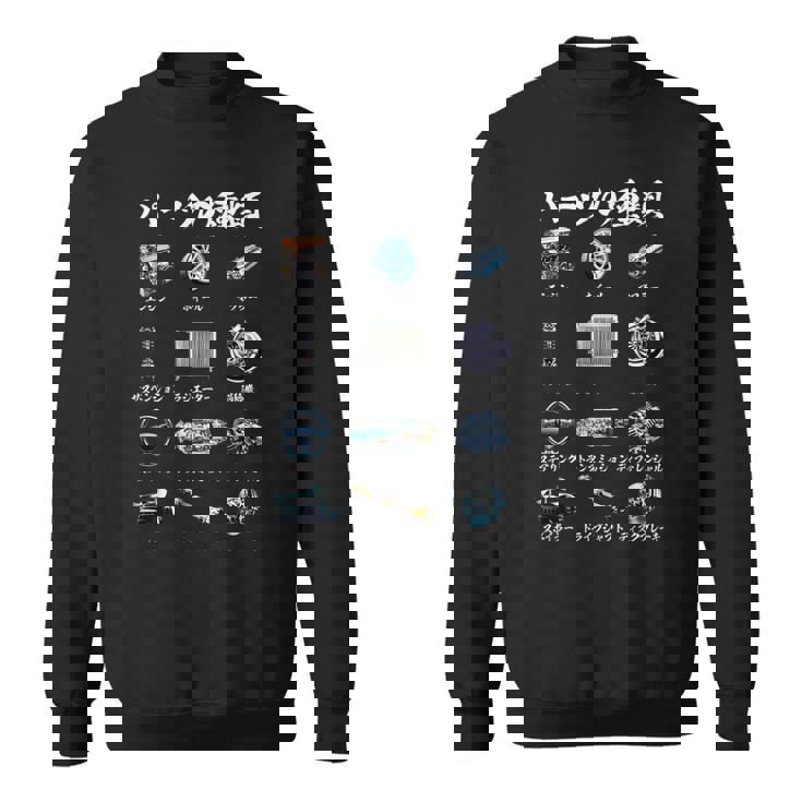 車 面白いtシャツ パーツの種類 自動車 おもしろ ネタ 文字入り 大人 メンズ おもしろグッズ 車いじり スウェットシャツ