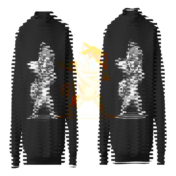 軽く叩く秋田犬 踊る軽く叩く犬 スウェットシャツ