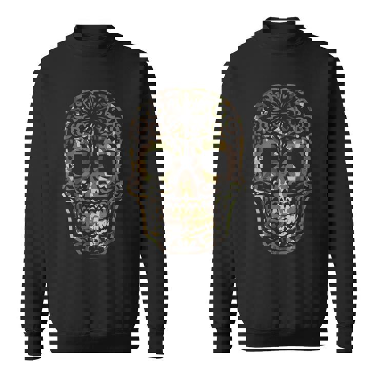 迷彩柄 シュガースカル カラベラ Dia De Muertos メキシカンハロウィン スウェットシャツ