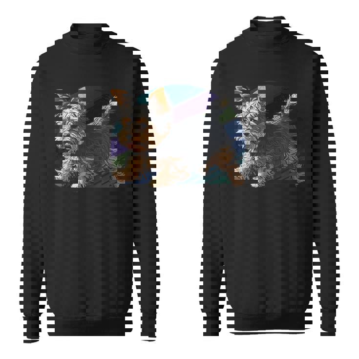 遊び心のあるヨークシャーテリア犬 ポップアート 誇り高きヨーキーオーナーズ スウェットシャツ