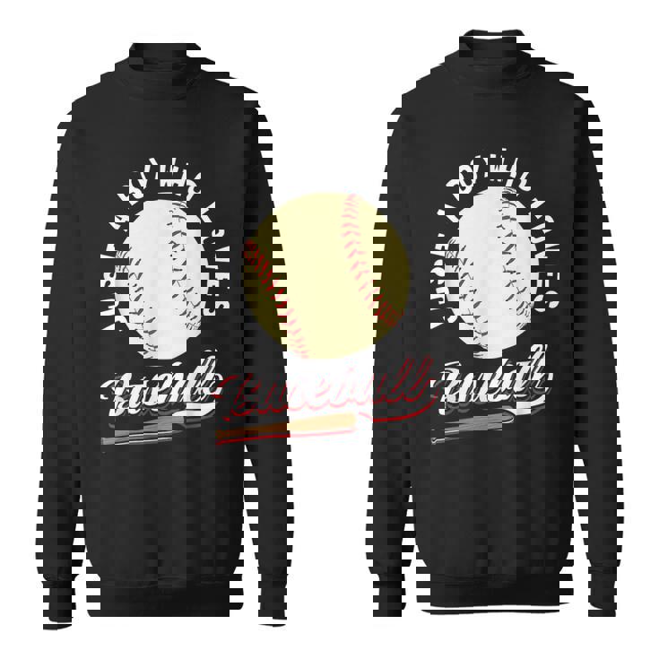 野球選手が大好きな少年 男の子向けギフト スウェットシャツ