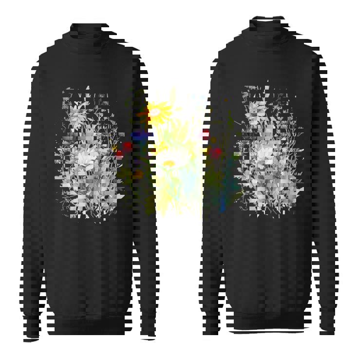 野生の花 ボタニカル 花 自然 ヴィンテージ フローラル グラフィック スウェットシャツ