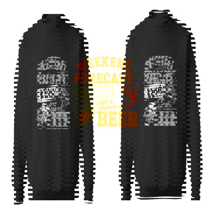 釣り人のための面白い釣りとビールの週末予報 スウェットシャツ