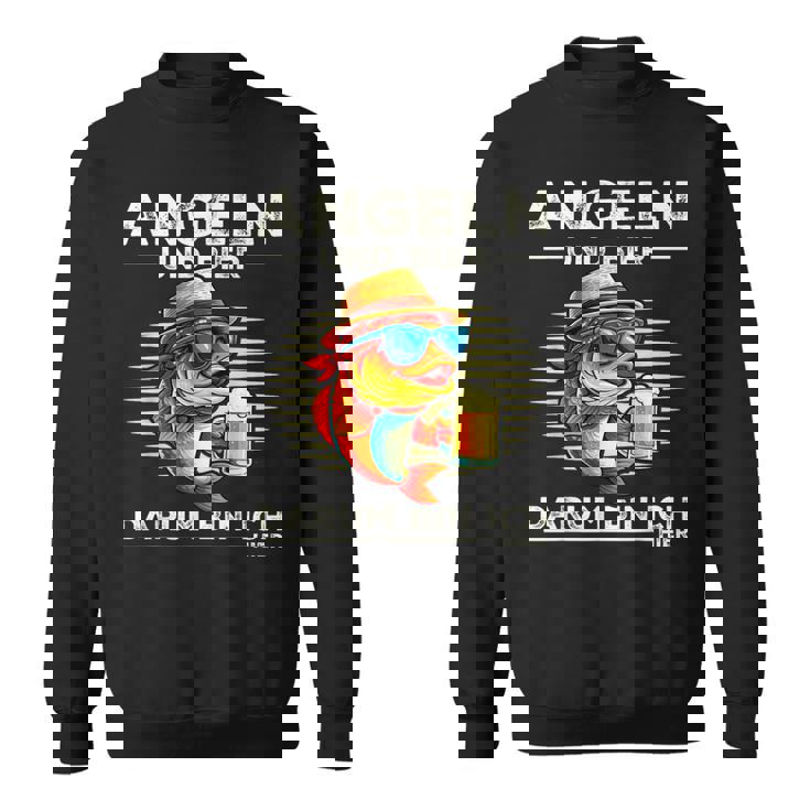 釣り人の服 面白いことわざ釣りとビールサーモンデザイン スウェットシャツ