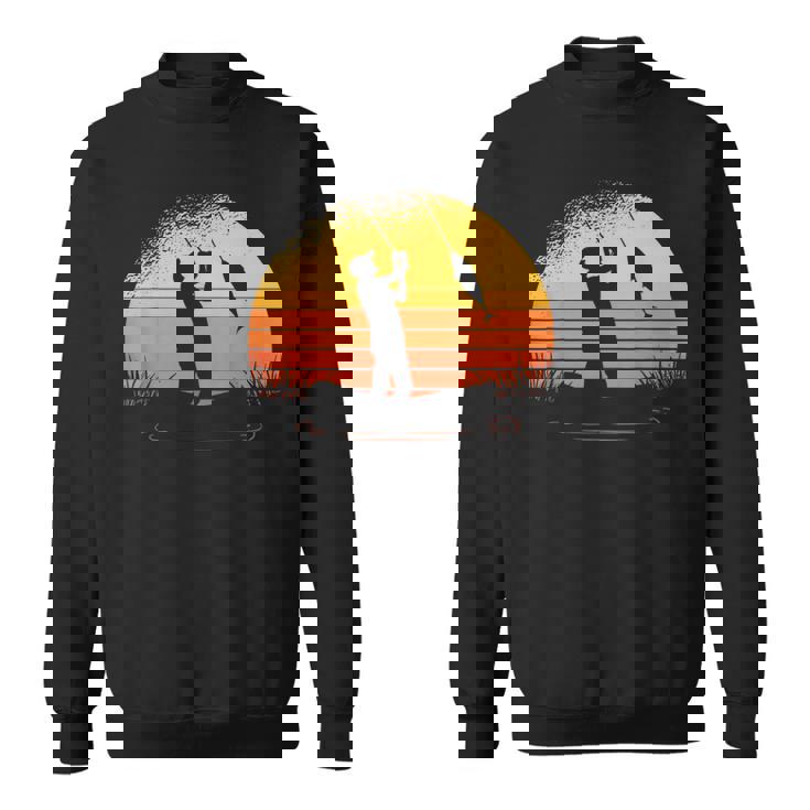 釣り人日没漁師釣り竿 スウェットシャツ