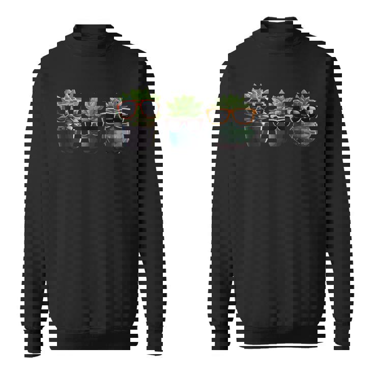 鉢植えのかわいい多肉植物 鉢植え 多肉植物 スウェットシャツ