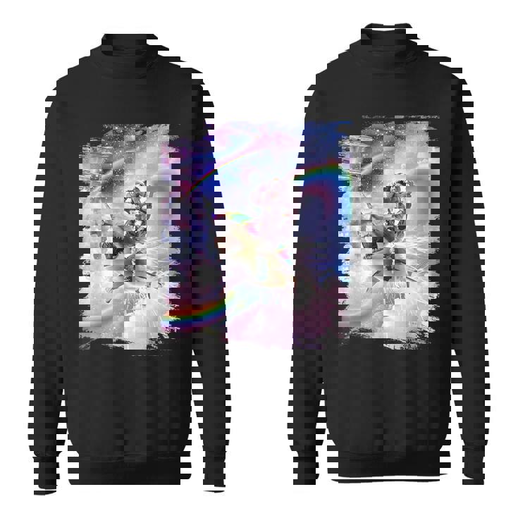 銀河 宇宙飛行士 猫 乗馬 虹 シャーク スウェットシャツ