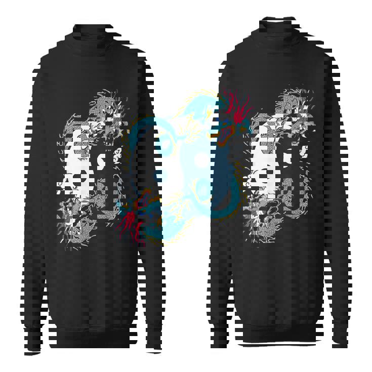 陰陽太極拳ドラゴンデザイン 瞑想用 太極拳 スウェットシャツ