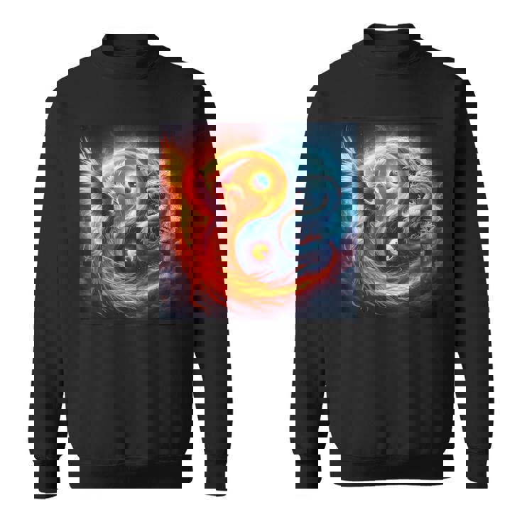 陰陽鳳凰と日本龍 スウェットシャツ