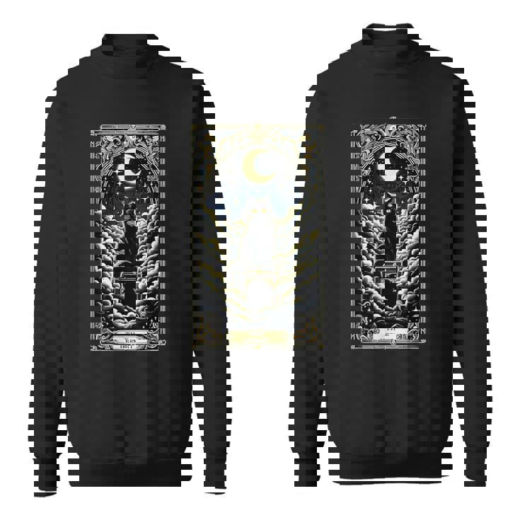 隠者タロットカード 箱に入った猫 神秘的なかわいい猫のタロットカード スウェットシャツ