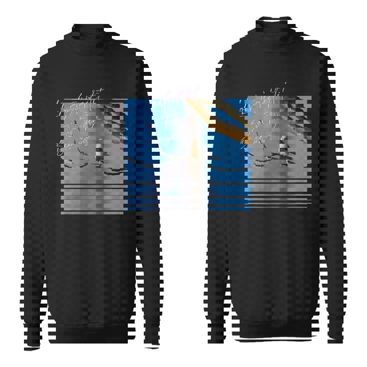 雪の妖精 北海道 日本の小鳥 青空 写真 スウェットシャツ