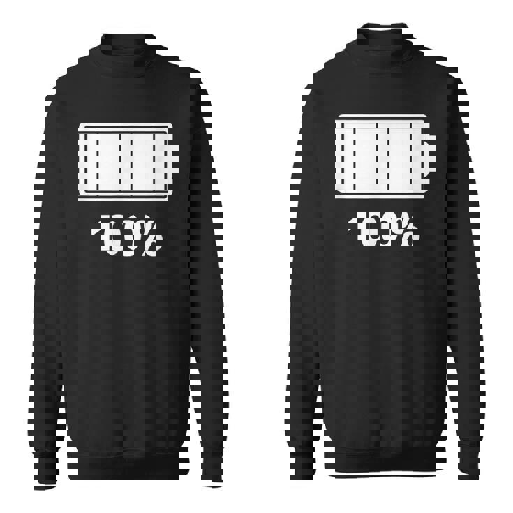 電池【100】バッテリー おもしろ 面白い ギャグ ネタ ウケ狙い 笑える ユーモア お笑い 個性的な スウェットシャツ