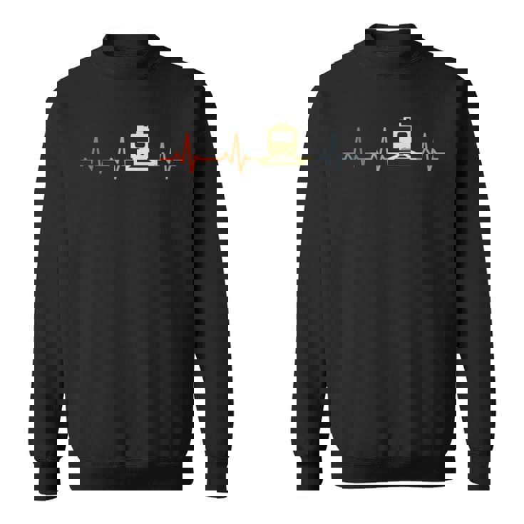 電車 Ecg ハートライン 鉄道ファン スウェットシャツ