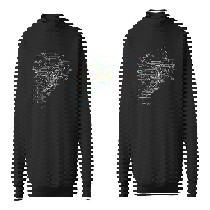 面白tシャツ 電車 東京 路線図 鉄道 蒸気機関車l おもしろ 鉄オタ メンズ グッズ ネタ スウェットシャツ