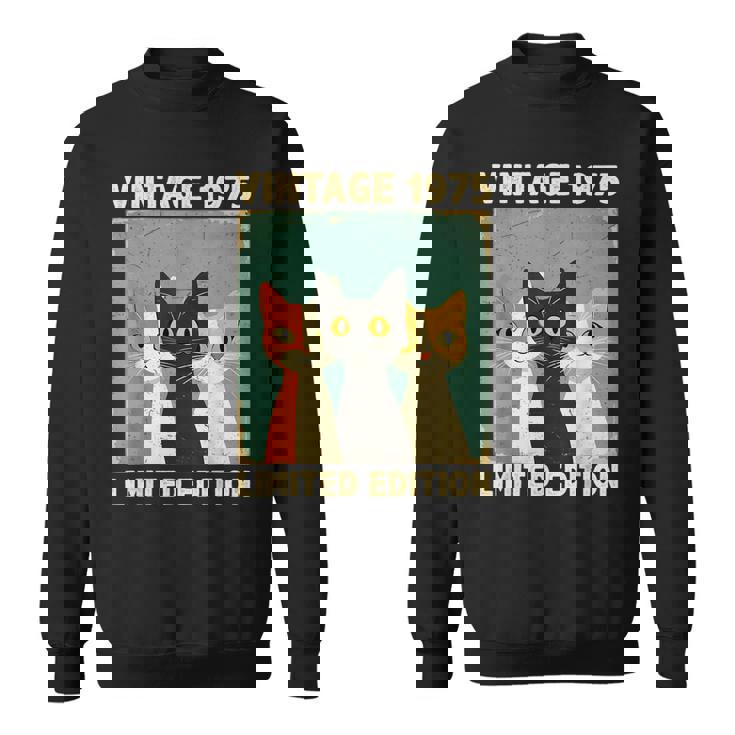 面白い 50歳 ギフト ヴィンテージ 1975 猫好き 50歳の誕生日 スウェットシャツ