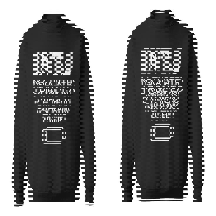 面白い Intj ソーシャルバッテリー 内向的 直感的 パーソナリティ スウェットシャツ