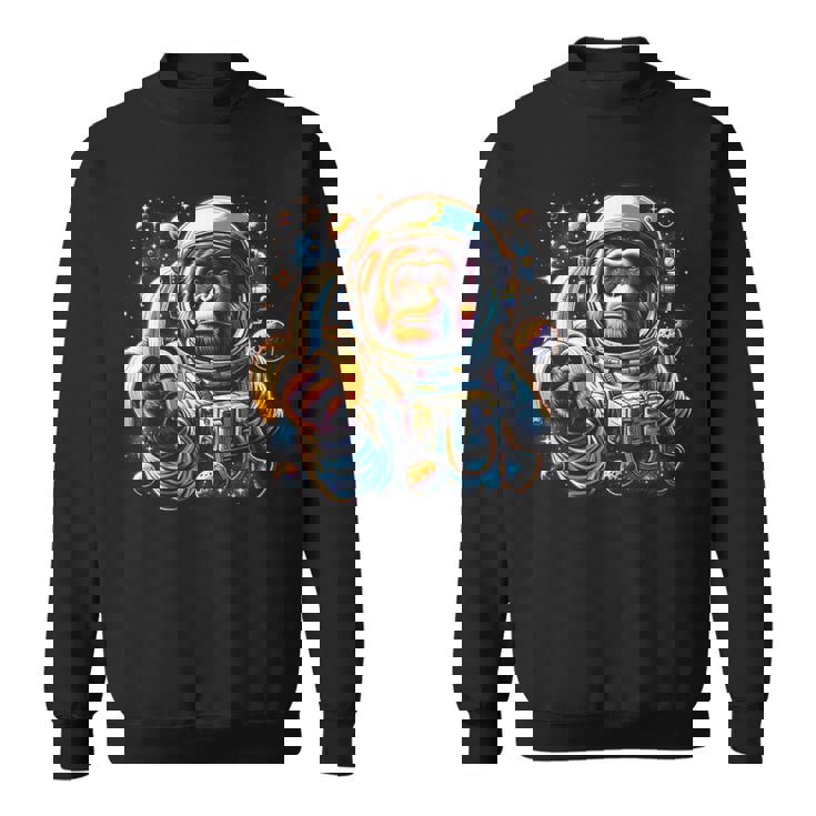 面白い サイケデリック 猿 宇宙飛行士 グラフィック メンズ スウェットシャツ