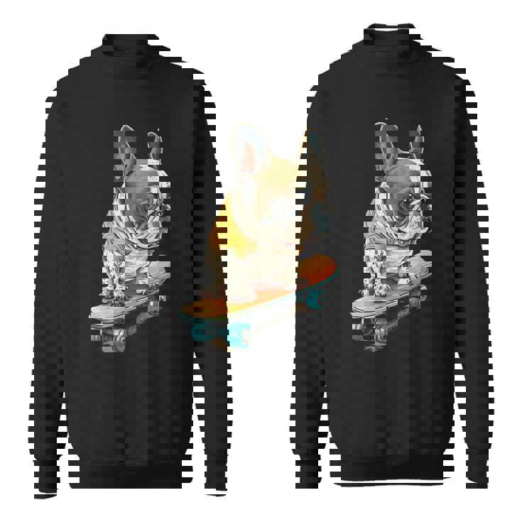 面白い フレンチブルドッグ スケートボード スケーター 犬 イングリッシュドッグ スウェットシャツ