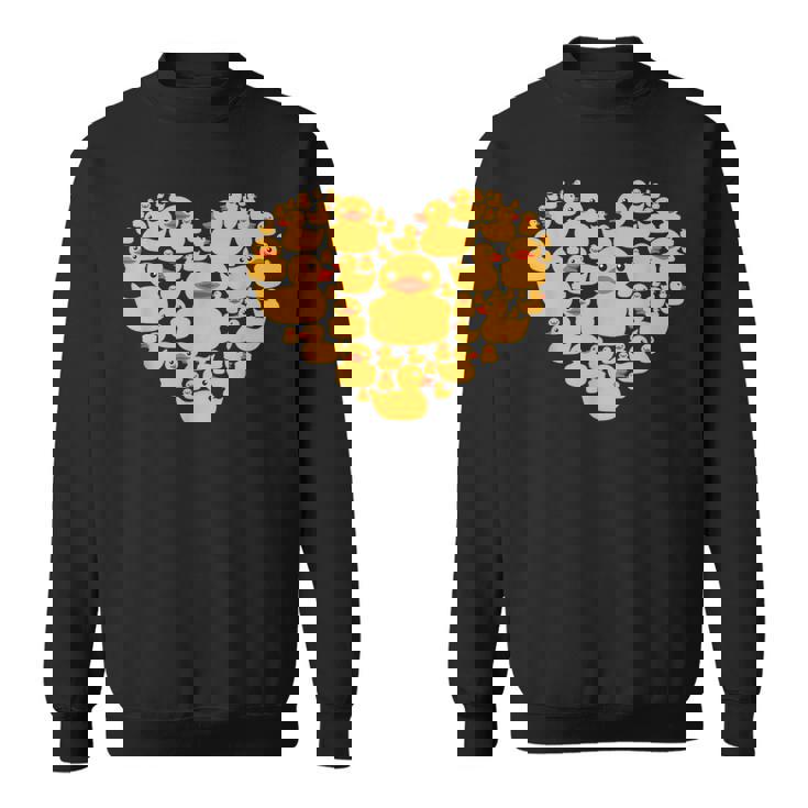 面白い ラバーダック ギフト メンズ レディース クールラバー アヒル ハート スウェットシャツ