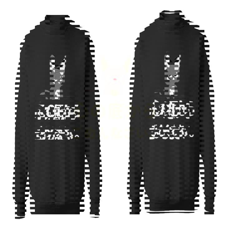 面白い 猫 文字入り 「心の底からごめんなさい。」おもしろギャグ-ジョーク 漢字 心の底からごめんなさい。 スウェットシャツ