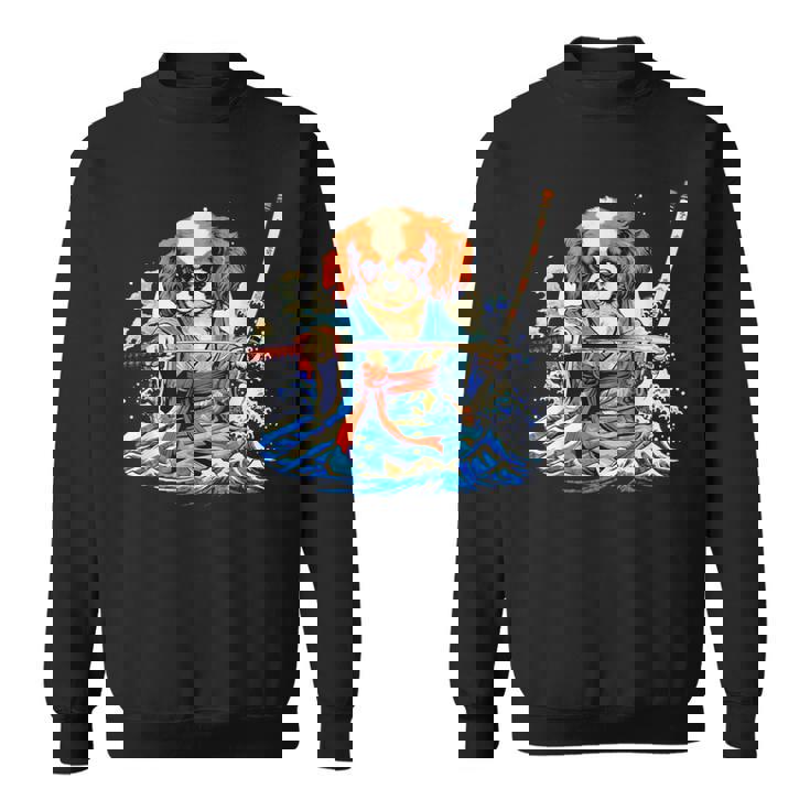 面白いtシャツ キャバリア 浮世絵 イヌ わんこ メンズ 犬好き グッズ おもしろ 面白い 服 ネタ わんこ スウェットシャツ