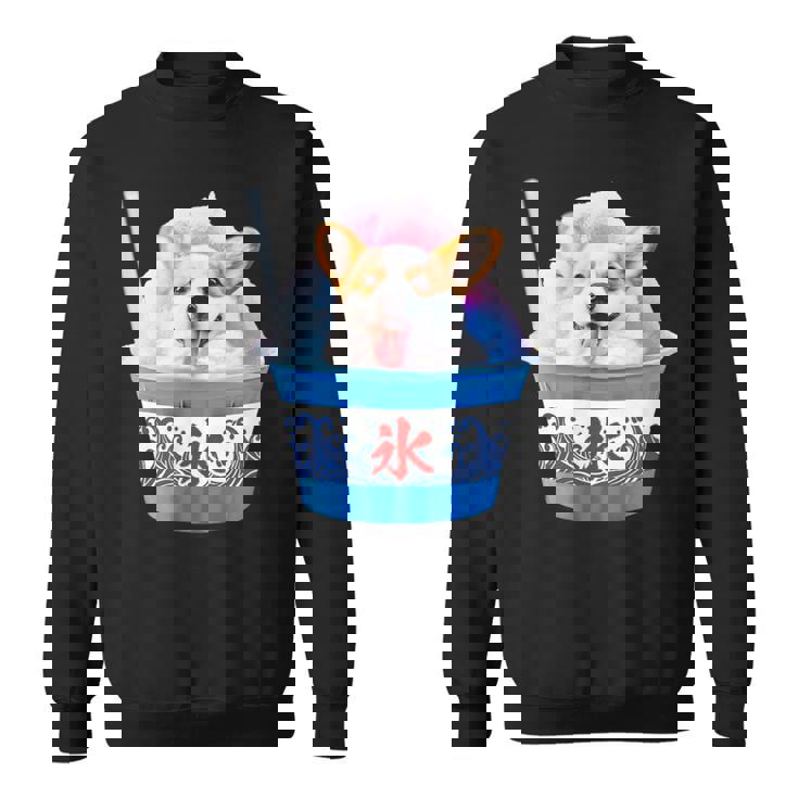 面白いtシャツ コーギー かき氷 イヌ メンズ 犬好き グッズ かわいい おもしろ 面白い 服 ネタ 夏 スウェットシャツ