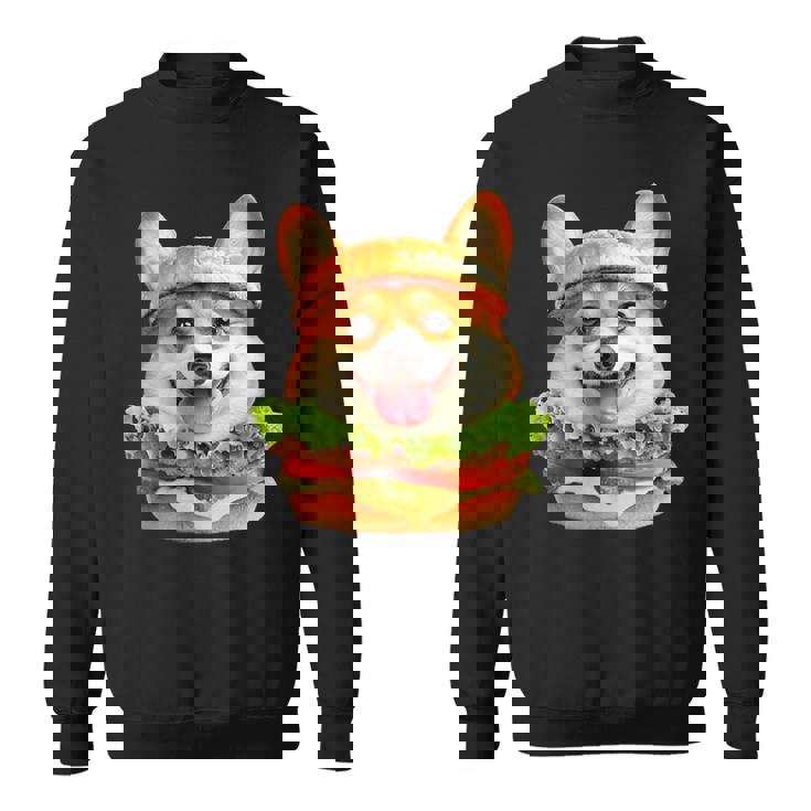 面白いtシャツ コーギー 犬 ハンバーガー メンズ 犬好き グッズ かわいい おもしろ 面白い 服 ネタ スウェットシャツ