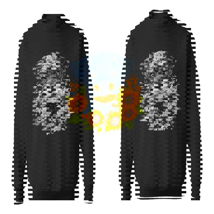 面白いtシャツ シュナウザー ひまわり イヌ メンズ 好き グッズ かわいい おもしろ 面白い 服 ネタ スウェットシャツ