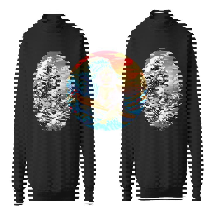 面白いtシャツ シーズー 犬 イヌ メンズ 犬好き グッズ かわいい おもしろ 面白い 服 ネタ サーフィン スウェットシャツ